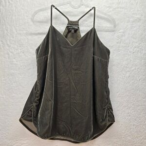 Y2K Banana Republic Velvet Cami Tank‎ Go See Top XS P Olive Goth Dark Academia